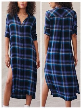 Bella Dahl - Women’s XS Plaid Button Down Long Dress